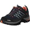 CMP Rigel Low Wmn Trekking Shoes Wp, Scarpe da trekking Donna, B.Blue-Giada-Peach, 39 EU