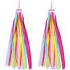 DJKKiTTQ 2 nastri arcobaleno per biciclette per bambini, adatti per ragazze e ragazzi, nappe per scooter, nastri per biciclette, nappe per biciclette per ragazze, mini nastri per biciclette, accessori