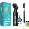 ZWOOGYM Pro Set di pulizia per mazze da golf, spazzola per acqua con clip, bottiglia da 113,4 g e affilascanalature da golf, adatto per scanalature a U e V, accessori per borse da golf da uomo