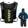 Generic Gilet da corsa, senza sacca d'acqua e bottiglia d'acqua, zaino da corsa per uomini e donne (nero e verde, taglia unica)