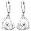 JFASHOP Orecchini a cerchio da ragazza, in argento 925, per ragazze e cani/gatto/cavallo, orecchini a cerchio, per gatti, regali per donne, bambini, donne e gatti, Argento sterling