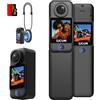 SJCAM C300 Vlog Camera,Action Cam 4K con Stabilizzazione 6-Assi,7Ore di Autonomia,Doppio Schermo Touch, Impermeabile 30M, Grandangolo 154° Microfono Integrato e Scheda 64GB Inclusa(Nero)