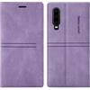 OKZone Cover per Huawei P30, Custodia Flip Pelle PU Premium Portafoglio Magnetica Libro con Slot Schede, Slim Silicone TPU Bumper Wallet Supporto Case, Antiurto Cover per Huawei P30 (Viola)