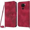 NETANY Cover per Xiaomi Redmi Note 9/Redmi 10X 4G con Cordino, Flip Portafoglio Magnetica Custodia in Pelle, [2 Porta Carte][Chiusura Magnetica],Custodia Libro Antiurto Cover con Laccio (Rosso)
