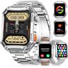 BENYAR SMART Militare Smartwatch Uomo-3 cinghie 1.91'' /500mAh Batteria,Orologio Fitness con 100+ Modalità Sportive, 24/7 Frequenza Cardiaca, SpO2,Sonno Monitoraggio IP68 Impermeabile per Android iOS,Argento