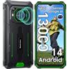 Blackview BV6200Pro 13000mAh Rugged Smartphone, Altoparlante 98DB Telefono Rugged, Android 14, 18GB+128GB /2TB, 6.56 HD+ Telefono Indistruttibile, 13MP/Dual 4G/ OTG/NFC/Fingerprint/Face ID