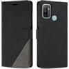 SONWO Cover per Oppo A53 / Oppo A53s, Flip Caso in PU Pelle Case Cover Custodia con Slot per Schede e Supporto Stand per Oppo A53 / Oppo A53s, Nero