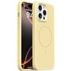 Mixroom - Custodia Cover Case per iPhone 12 PRO Max in Tpu silicone liquido morbido compatibile con MagSafe con cerchio magnetico integrato Giallo C09