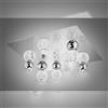 Illuminati Lighting BRILLANTE Plafoniera quadrata cromo con sfere cromate, LED 40W, lumen 4440, 3000K, L 66 x P 66 x h 31 cm, dimmerabile
