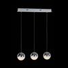 Illuminati Lighting ATOMO, Lampada a sospensione, Cromo, LED 14,4W 720LM 3000K, rettangolare 3 luci L72 W12 H150