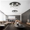 Illuminati Lighting DIAMANTE Plafoniera rotonda, acrilico trasparente, cornice nero opaco, LED 50 W, 3000K, LM 6000, diam. 66 H 35 cm, dimmerabile