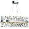 Illuminati Lighting Lampada a sospensione ovale AKASHA, nichel satinato, LED 90W 8100LM 3000K dimmerabile, l 90 w 40 h 150cm