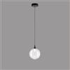 Illuminati Lighting Lampada a sospensione BOLLA, metallo nero opaco + paralume in vetro trasparente, LED 4,5W 336LM, 3000K, ø 16 h 150cm, non dimmerabile