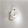 Illuminati Lighting Lampada da parete AURORA, nichel satinato con vetro bianco 10W 850LM 3000K, h 41,3cm