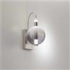 Illuminati Lighting Lampada da parete AURORA, nichel satinato con vetro fumè 10W 850LM 3000K, h 41,3cm