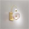 Illuminati Lighting Lampada da parete AURORA, oro satinato con vetro rosa 10W 850LM 3000K, h 41,3cm
