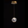 Illuminati Lighting Lampada a sospensione CIOTTOLO 1 luce acrilico trasparente, struttura oro satinato LED 4,2W, 3000K, LM357