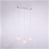 Illuminati Lighting Lampada a sospensione DIAMANTE, acrilico trasparente, montatura cromata, LED 12,6W, 3000K, LM 1071, rettangolare L55 W9 H150 cm, dimmerabile
