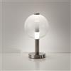 Illuminati Lighting Lampada da tavolo AURORA, nichel satinato con vetro bianco 10W 850LM 3000K, h 33cm