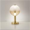 Illuminati Lighting Lampada da tavolo AURORA, oro satinato con vetro ambra, 10W 850LM 3000K, h 33cm