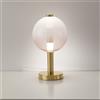 Illuminati Lighting Lampada da tavolo AURORA, oro satinato con vetro rosa 10W 850LM 3000K, h 33cm