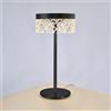 Illuminati Lighting Lampada da tavolo REGINA, acrilico trasparente, nero opaco, LED 6 W, 3000K, LM 480, CRI 90, diam. 14,8 H 31 cm