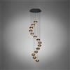 Illuminati Lighting Sospensione rotonda GEO 14lt, nero opaco, LED 70W 5600 lumen 3000 K, dia. 55 h150 cm, dimmerabile