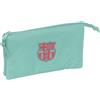 safta F.C.Barcelona - Astuccio per bambini, per bambini, ideale per bambini in età scolastica, comodo e versatile, qualità e resistenza, 22 x 3 x 12 cm, colore verde acqua, verde acqua, Estándar,
