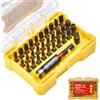 Geinxurn Set di punte per avvitatori resistenti agli urti (Torx, Phillips Pozidriv), set di punte magnetiche in acciaio S2 da 1/4, attacco esagonale, con supporto per punte adattatore per bussola