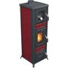 Vulcania Stufa a legna con forno vulcania rina bordeaux 6,1 kw