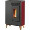 Caris Stufa a pellet slim caris fiore con piedini bordeaux 5,0 kw