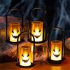 Beafaeur 4 Pezzi Lanterna Halloween, Lampada da Strega Autunnale con Batteria, Zucca Luminosa LED Luci Ghost Witch Pumpkin Lamp, Luci Halloween Decor Interno Esterno (4 Pezzi LED Lumini Candele Halloween)