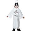 CARNAVAL QUEEN Costume fantasmino baby halloween in jersey elasticizzato con tunica e cappuccio rimovibile - disponibile in diverse taglie