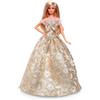 Barbie signature - barbie magia delle feste 2025, bambola da collezione con capelli biondi e abito argento e oro
