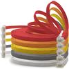1aTTack.de 3 metri - 5 colori (01) - Cavo di Rete Ethernet Cat6 Piatto Lan Gigabit RJ45 Cat 6 compatibile Cat5 Cat5e Cat7 Cat8