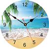 TAHEAT 20 cm Moderno Piccolo Orologio da parete, Onda del Mare Palme Spiaggia Orologi, Silenzioso Legno Orologio da parete per Cucina/Camera da letto/Soggiorno/Bagno