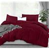 Utopia Bedding, Set copripiumino king size, 1 copripiumino con 2 federe, 3 pezzi copripiumino con chiusura a cerniera, in morbida microfibra spazzolata, 264 x 228 cm (king size, bordeaux)