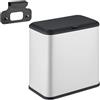 Relaxdays Pattumiera da Appendere in Cucina, Cestino 5 L, Secchio Umido Estraibile, Cesto Bagno, Ferro, Plastica, Bianco