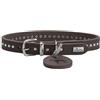 HUNTER Collare per cani Aalborg Style, colore marrone scuro, in pelle bovina fortemente unta, resistente, confortevole, elegante borchiatura, made in Germany, taglia 32