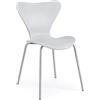 Bizzotto Set 4 sedie in polipropilene grigio chiaro con gambe in acciaio | Tessa