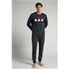 Intimissimi Pigiama Lungo In Cotone Stampa Gnomi Blu