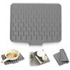 WideSmart Tappetino Scolapiatti Silicone,WideSmart 37*28.5CM Tappetino Lavello Cucina,Antiscivolo e Resistente al Calore,Tappetino di Gomma Rigata con Superficie Inclinata per un Deflusso Ottimale Dell'acqua