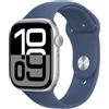 Apple Watch Series 10 GPS 42mm Silver Aluminium Case with Denim Sport Band - S/M