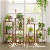 Bamworld Set di 4 supporti per piante da interni ed esterni, per soggiorno, balcone, giardino