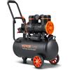 VEVOR Compressore d'Aria 24L Portatile Senza Olio Motore 1450W Velocità 2800 giri/min per Aerografo Inchiodatura, Compressore d'Aria a Secco Portatile Rumore 70dB 2 Silenziatori Temperatura -50℃ - 40℃