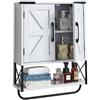 VEVOR Mobiletto da Bagno Pensile, Armadietto Bagno Sospeso da Parete con 2 Ante e Ripiani Regolabili, Mobiletto da Parete con Divisorio Aperto e Portasciugamani per Lavanderia, 660 x 495 x 180 mm