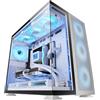 Mars Gaming MARSGAMING MC-NOVA2, Case Gaming Custom XXL E-ATX, Doppio Vetro Temperato Continuo Senza Telaio, Supporto Raffreddamento a Liquido, Alluminio Aerospaziale 2mm, Torre PC a Doppia Camera, USB-C, Bianco