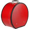 Lierys Cappelliera rotonda rosso - 40 x 21 cm - con similpelle - Scatola per cappelli per la custodia con manico e chiusura - Valigia per cappelli - anche come decorazione per la casa