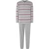 El Búho Nocturno Pigiama Uomo Cotone Lungo Leggero - 100% o Mistura - Intero Manica Lunga Maglia Righe Tasche - Set Due Pezzi Notte Casa Autunno Mezza Stagione, 85% Cotone, 15% Vis., Grigio 5576, XXL
