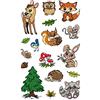 Avery Zweckform Metallic Sticker 17 Etichette, motivo animali della foresta